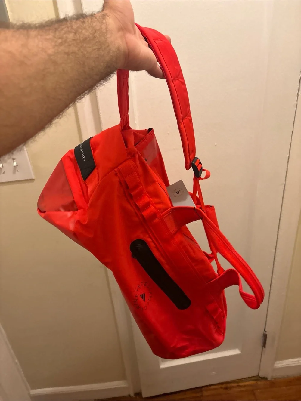 Adult Stella McCartney Bright Red Duffel Bag brand new